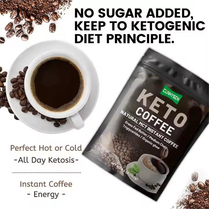 Privélabel Keto Afslanking Koffie Gewichtsverlies Dieet Controle MCT Eetvervanger Voedsel Instant