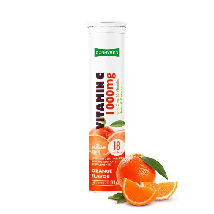 OEM ODM Vitamine C effervescent tabletten 1000mg Meer dan 20 Vitaminen Kruiden Mineralen Immuunondersteuning