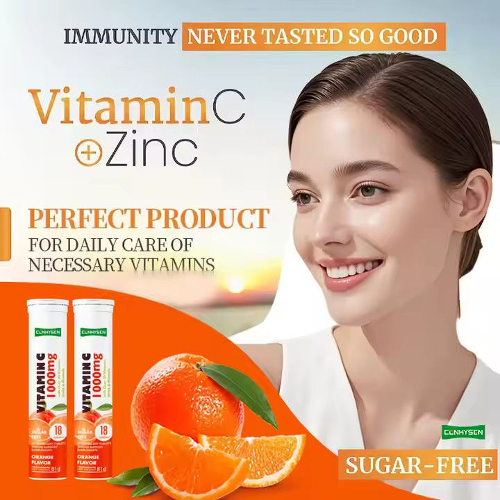 OEM ODM Vitamine C effervescent tabletten 1000mg Meer dan 20 Vitaminen Kruiden Mineralen Immuunondersteuning