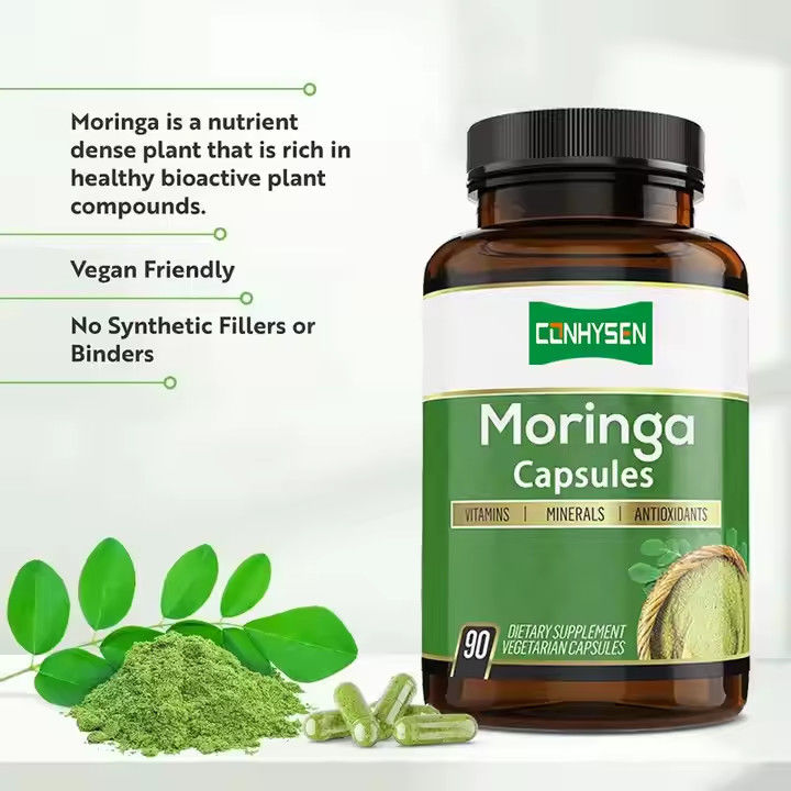 Custom Flavor Pure Organic Moringa Capsules voor Immuunsysteem & Energie Booster