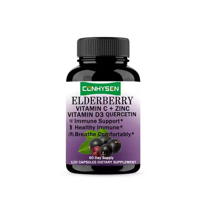 Elderberry capsules met vitamine C D3 Zink Quercetine voor volwassenen Immuunondersteuning