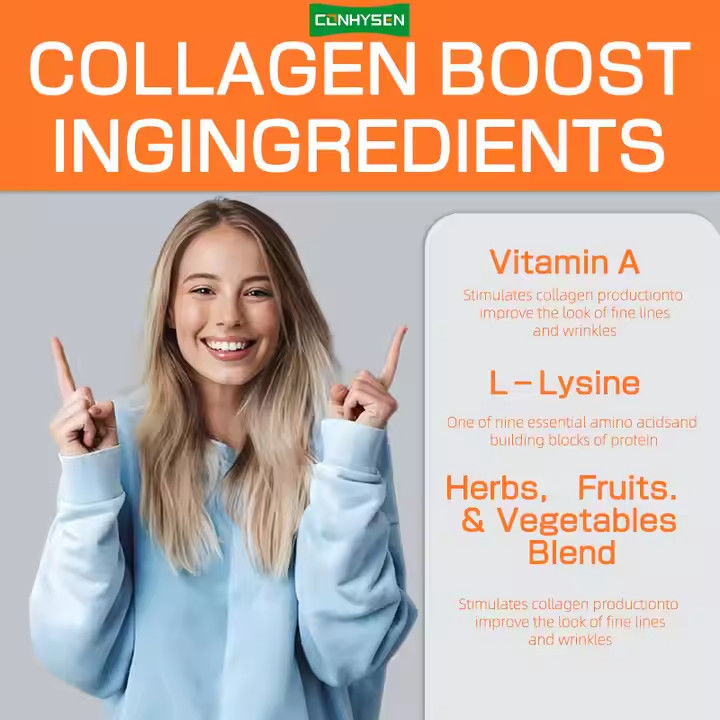 Planten gebaseerde collageen supplement capsules voor gladde huid haargroei nagels ondersteuning