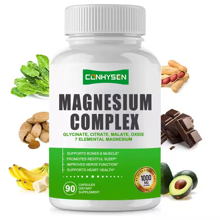 Magnesiumcomplex capsules Citrate Oxide Glycinate Malaat Supplement voor botten en spieren