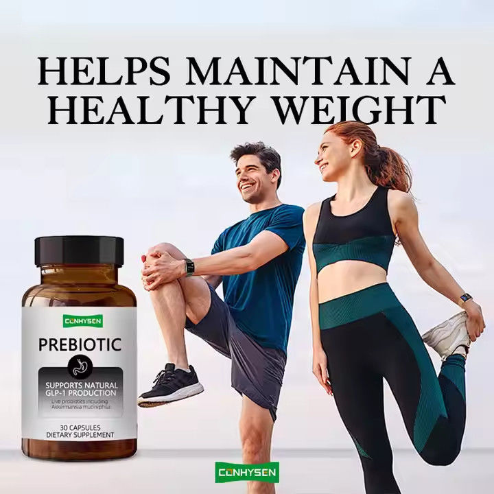 Prebiotische en probiotische capsules mengsel chicorée inulinesupplement gezond gewicht behouden