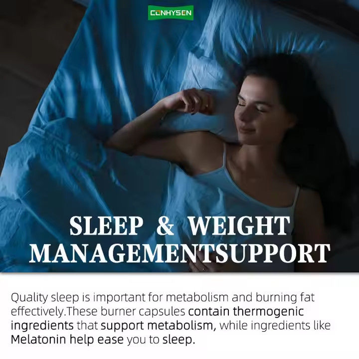 L Theanine Slim Fat Burner Capsules Night Time ondersteunt gewichtsbeheersing OEM ODM