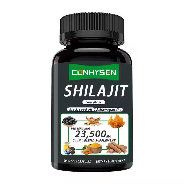 OEM Himalayan Shilajit Capsules Fulvzuur Mineralen Zee Moos Zuur Natuurlijke mengsel Verbetert energie