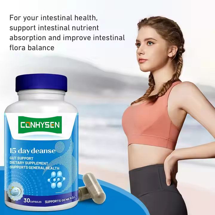Private label 15 dagen darmreiniging capsules voor spijsverteringsgezondheid en darmgezondheid lichaam afslanken