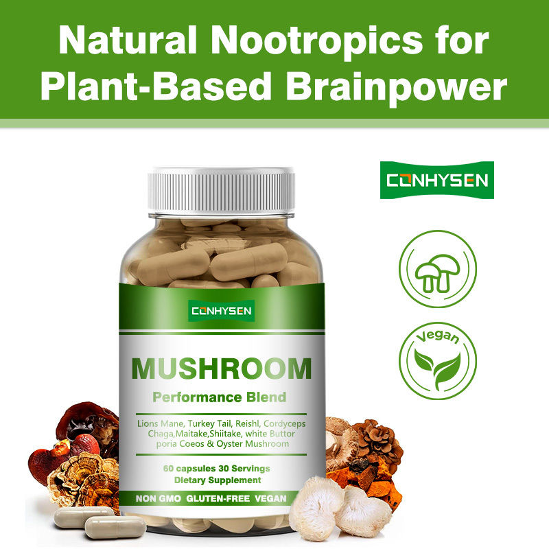 Supplement Fabrikant Champignon Performance Blend Capsules voor ondersteuning van een beter focusgeheugen