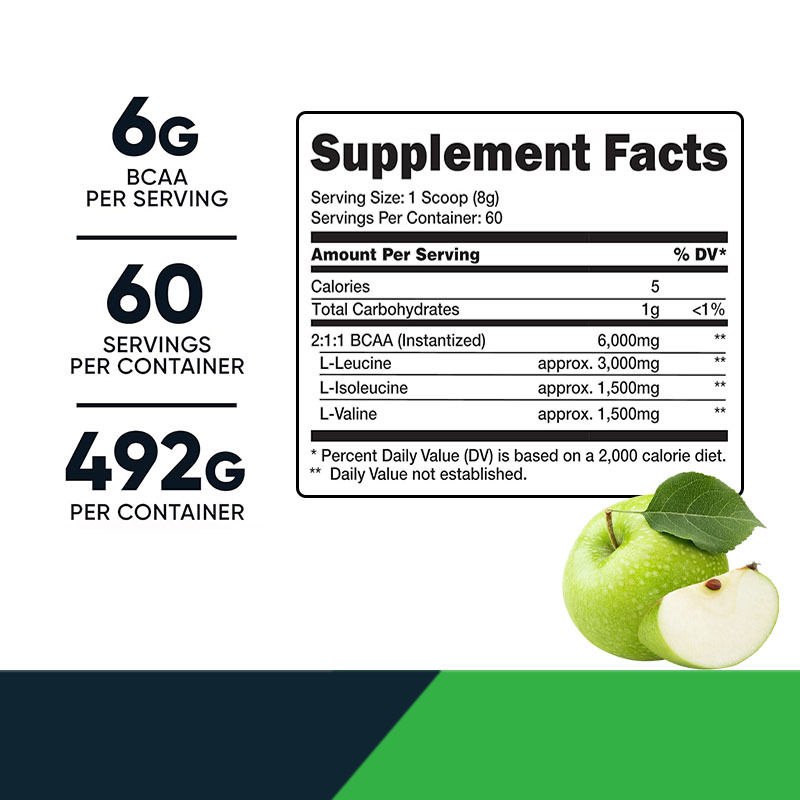 BCAA poeder voor sportvoeding in de gezondheidszorg Ondersteunt spiergroei Energiedrank
