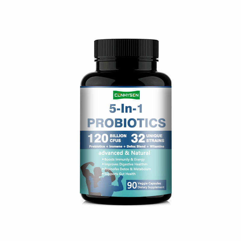 Fabrieksaanbod 5-in-1 prebiotische capsules verbeteren spijsvertering gezondheid Premium probiotica complex