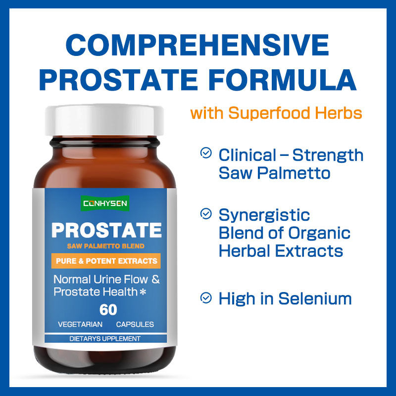 Aangepaste Label Prostaat Capsules Zaagpalm Supplement Verbetert Prostaatgezondheid Geformuleerd Voor Mannen