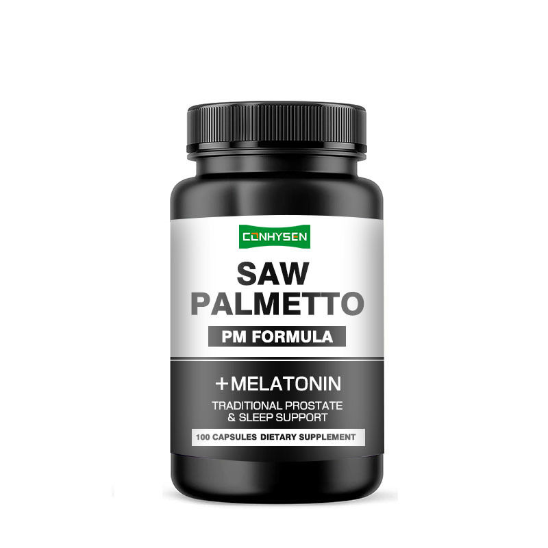 PM Formule Voor Traditionele Ondersteuning van de Prostaat en Slaap met Zaagpalm Capsules en Melatonine