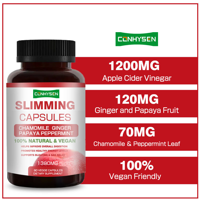 Fabriek direct 100% vegan slimming capsules met kamille gember helpt verbeteren van de algehele spijsvertering