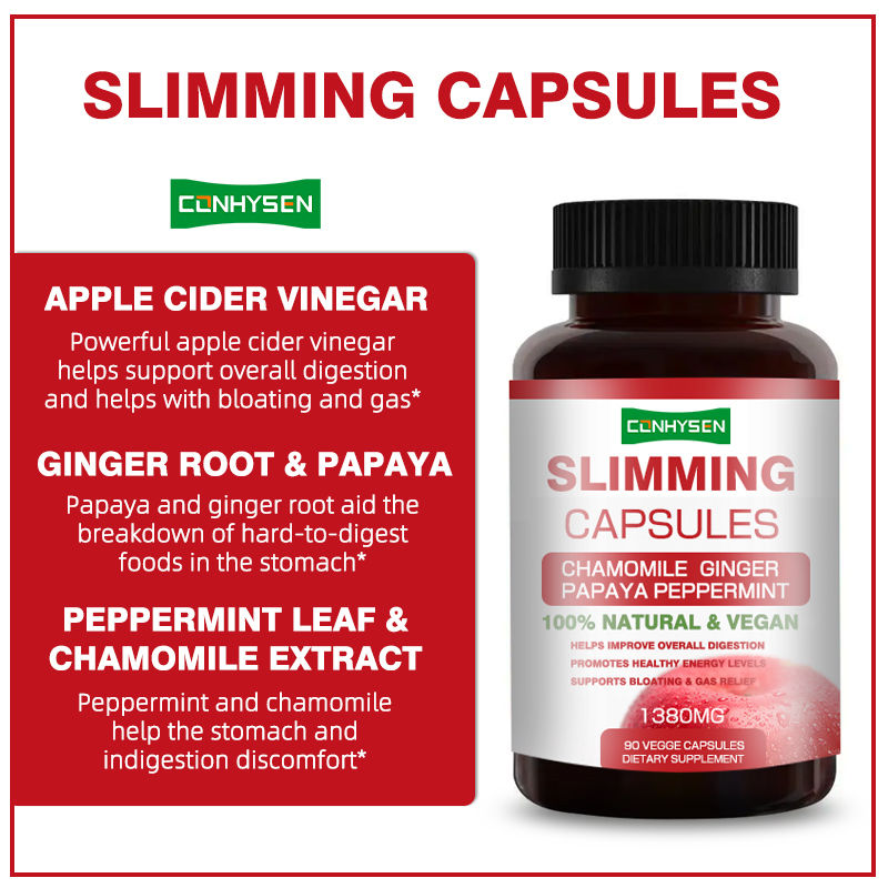 Fabriek direct 100% vegan slimming capsules met kamille gember helpt verbeteren van de algehele spijsvertering