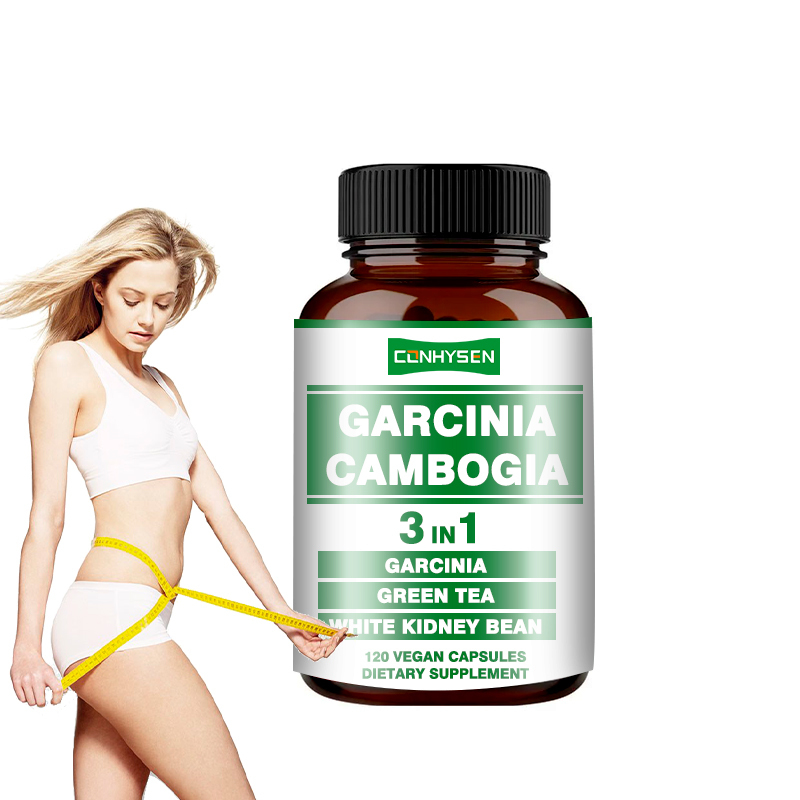 Hete Verkoop Garcinia Cambogia Capsules 3-in-1 Vegan Capsule Bevordert Energieproductie met Groene Thee