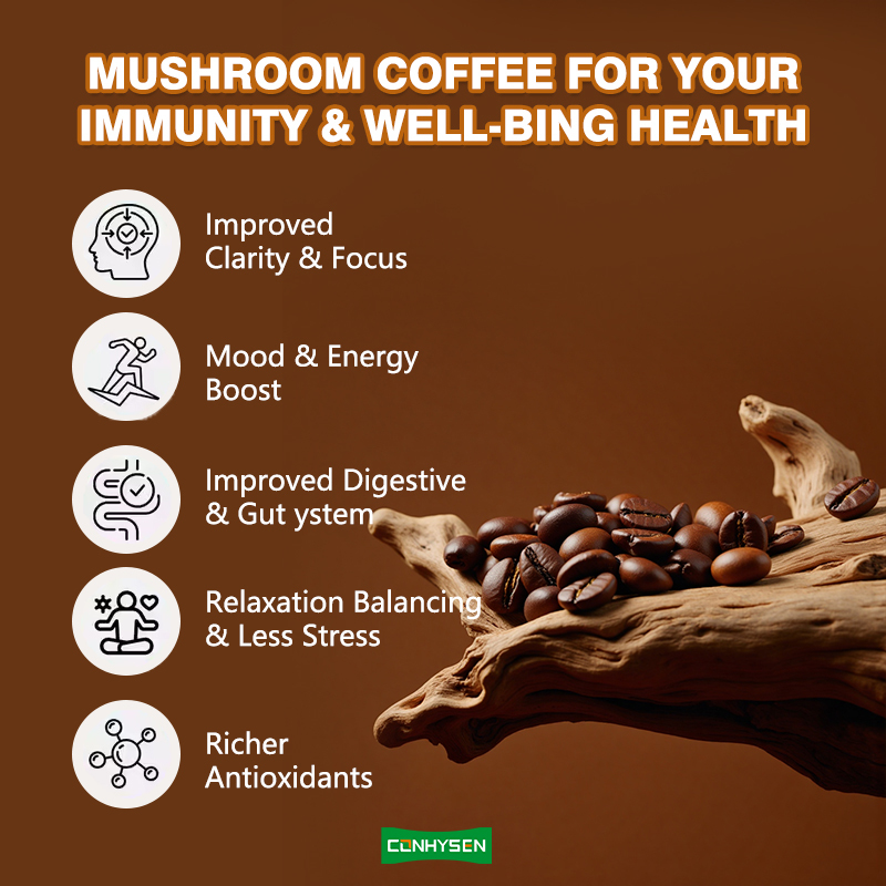 Lagere prijs Verfrissingsdrank Verhoogt energie Champignon Koffie met Cordyceps Reishi Glutenvrij