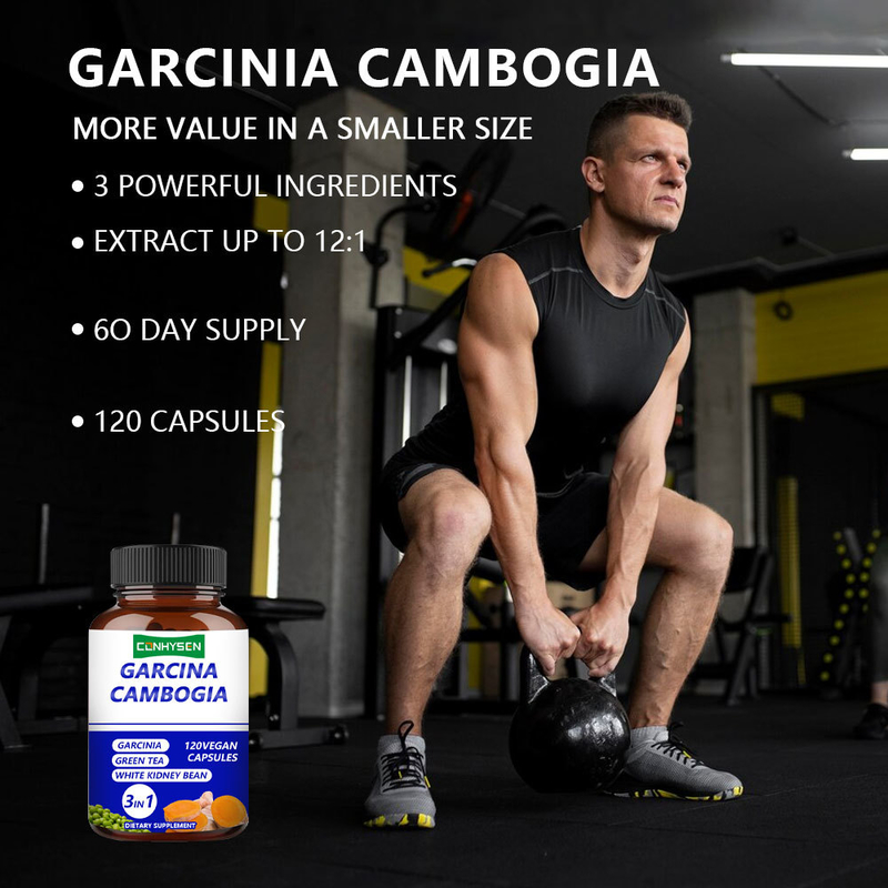 Privélabels Garcinia Cambogia capsules 3-in-1 Supplement ondersteunt lichaamsevenwicht met groene thee