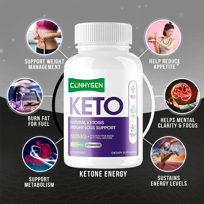 Groothandel Aangepaste Keto Capsules Ondersteunen Gewichtsbeheersing voor Volwassenen Keto Supplement Pillen