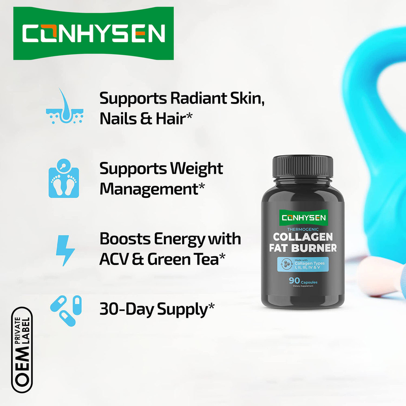 Aangepaste Multi Collageen Peptiden Capsules Vetverbrander Supplementen Eetlustremmer Pil Voor Volwassenen Anti-Aging Collageen Pillen