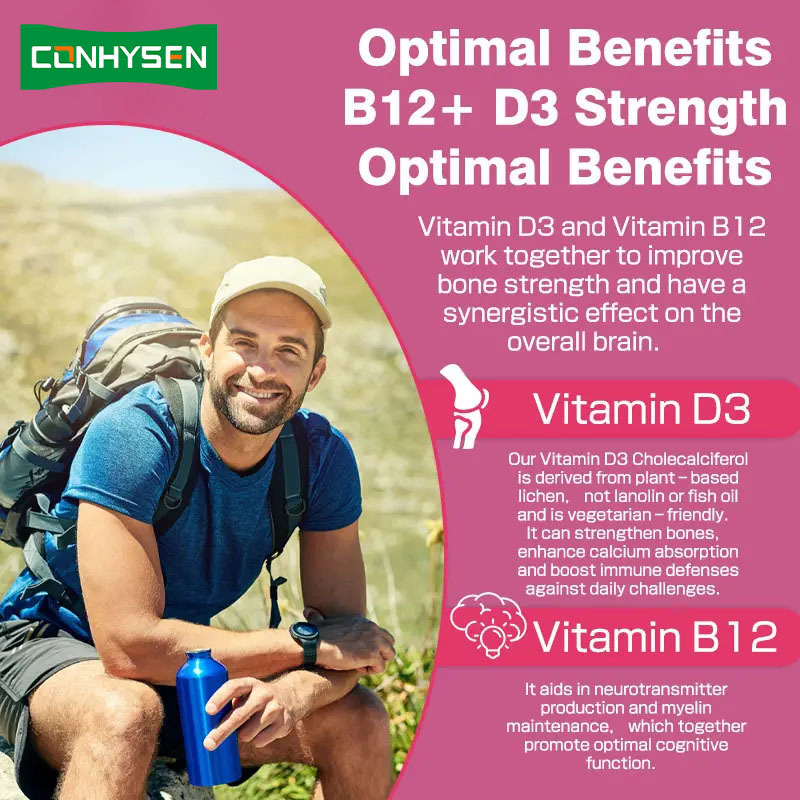 Private Label Vitamine B12 Gummies Stimuleren Energie Bevorderen de Gezondheid van het Hart Onderhouden de Algehele Gezondheid Natuurlijke Aanvoer