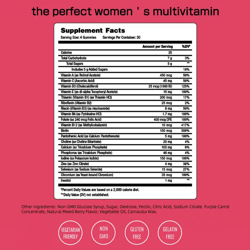 Multivitamine Gummies Vitamine B Biotine Vrouwen voor Immuniteitszorg Supplement voor Vitamine C Gummies