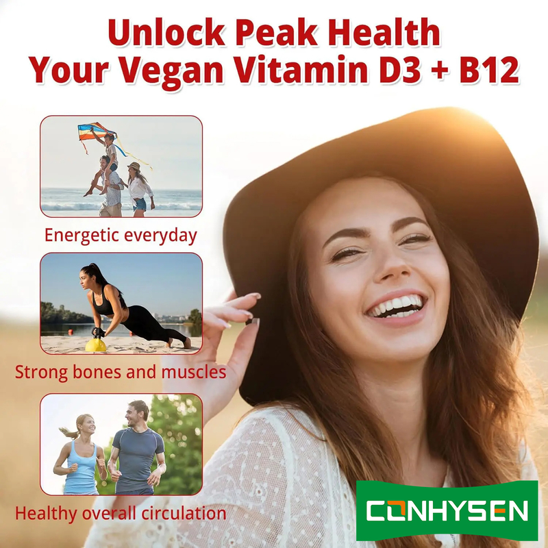Fabriek Direct Suikervrije Bevorderen Hersen Vitaliteit Algemene Hartgezondheid Vitamine D3 B12 Gummies