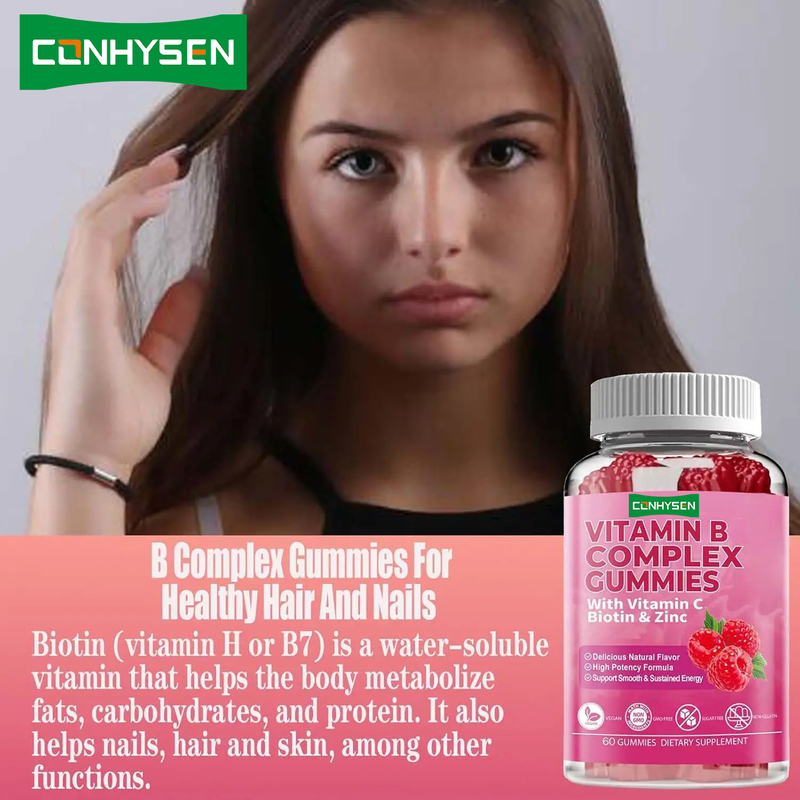 Vitamine B-complex kauwgommetjes met vitamine B6 natuurlijke formule ondersteunen gezond immuunsysteem