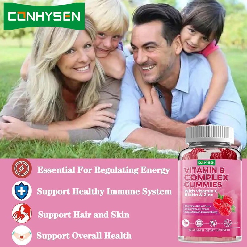 Vitamine B-complex kauwgommetjes met vitamine B6 natuurlijke formule ondersteunen gezond immuunsysteem