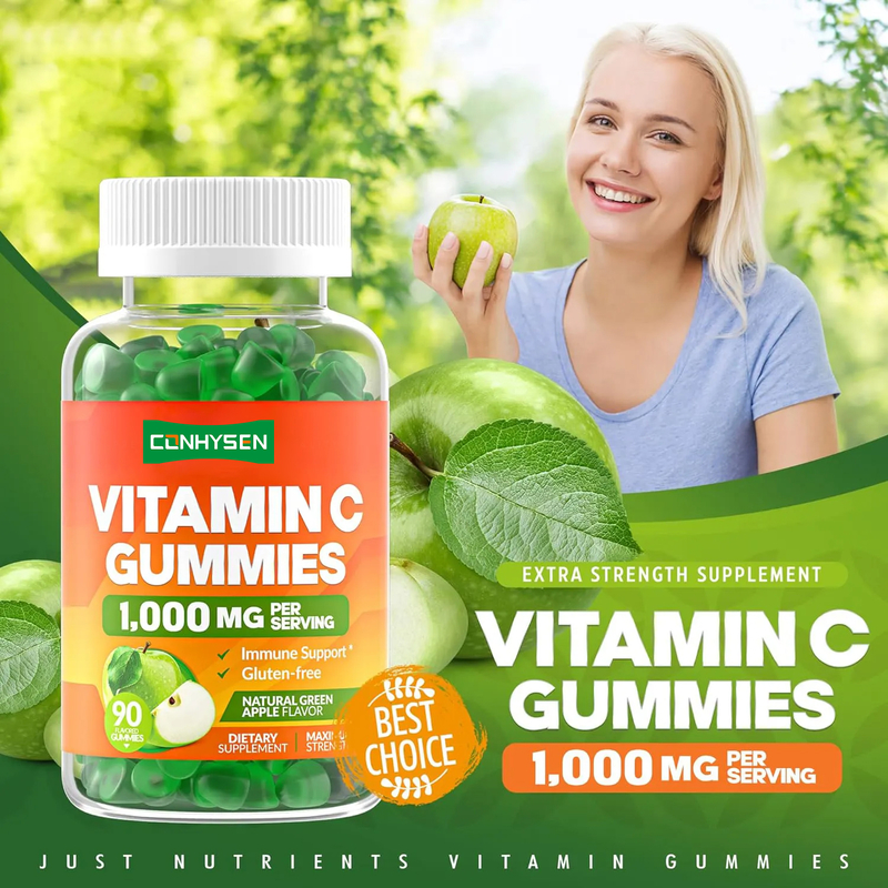 OEM huidverwittering Volwassen vitamine C supplement voor kind 1000 mg Vitamine C Gummies