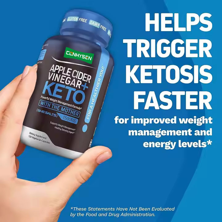 Private Label Ondersteunt Detoxificerende Ketone ACV Capsules Geavanceerde Afslankpillen en Appelcider Azijn Capsules