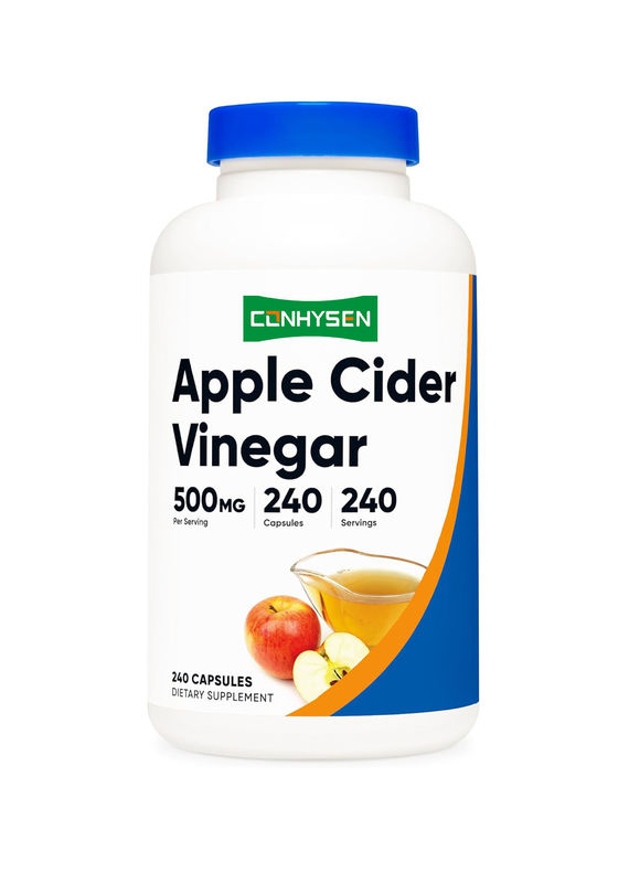 OEM Voedingssupplement Appelciderazijn Capsules 500mg 240 Vegetarische Capsules Natuurlijk Vegetarisch GMP Niet-GMO Glutenvrij