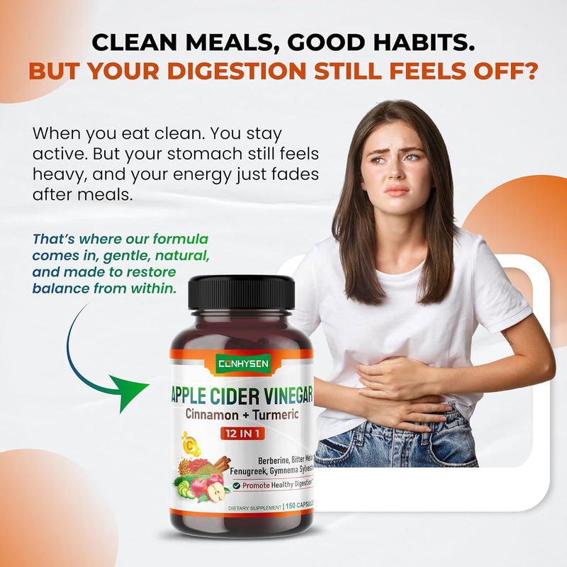 Apple Cider Vinegar capsule formule ondersteunt energie vertering ontgifting en reiniging - ACV