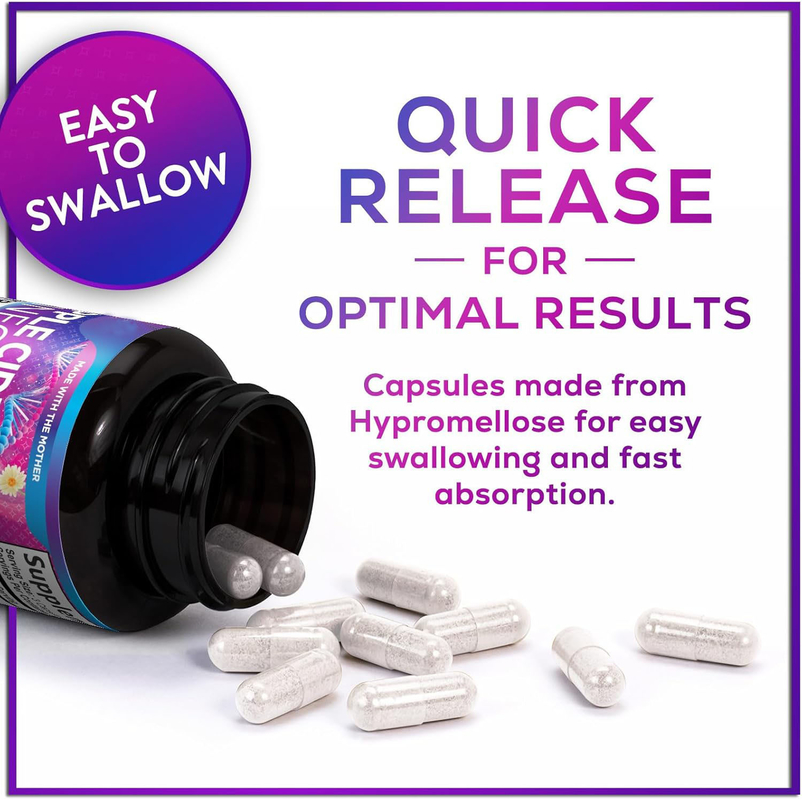 Apple Cider Vinegar Capsules Extra Sterkte Ondersteunt Gezonde Vertering Jiont & Immuun Ondersteuning