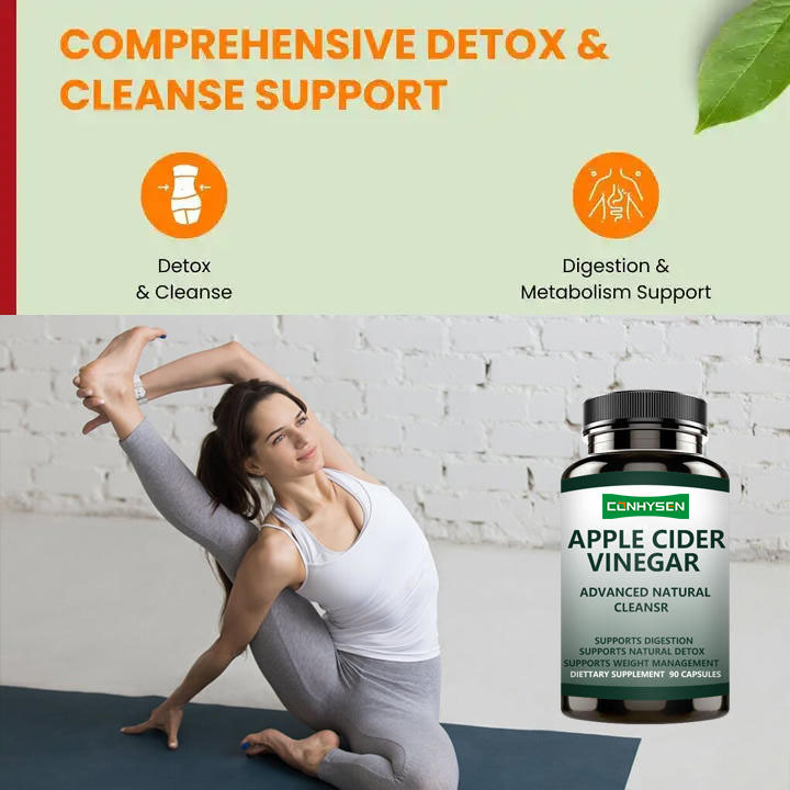 2025 OEM Custom Fat Burner Platte Buik Slim Appelciderazijn Capsules met ACV Ondersteunt Gewichtsverlies voor Vrouwen