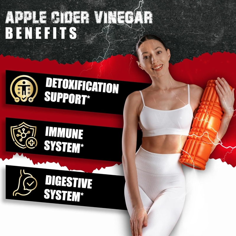7-in-1 Appel Azijn Complex met Kurkuma Gember Framboos Ketonen Ondersteunt Detox Immuniteit Vertering Gezondheid
