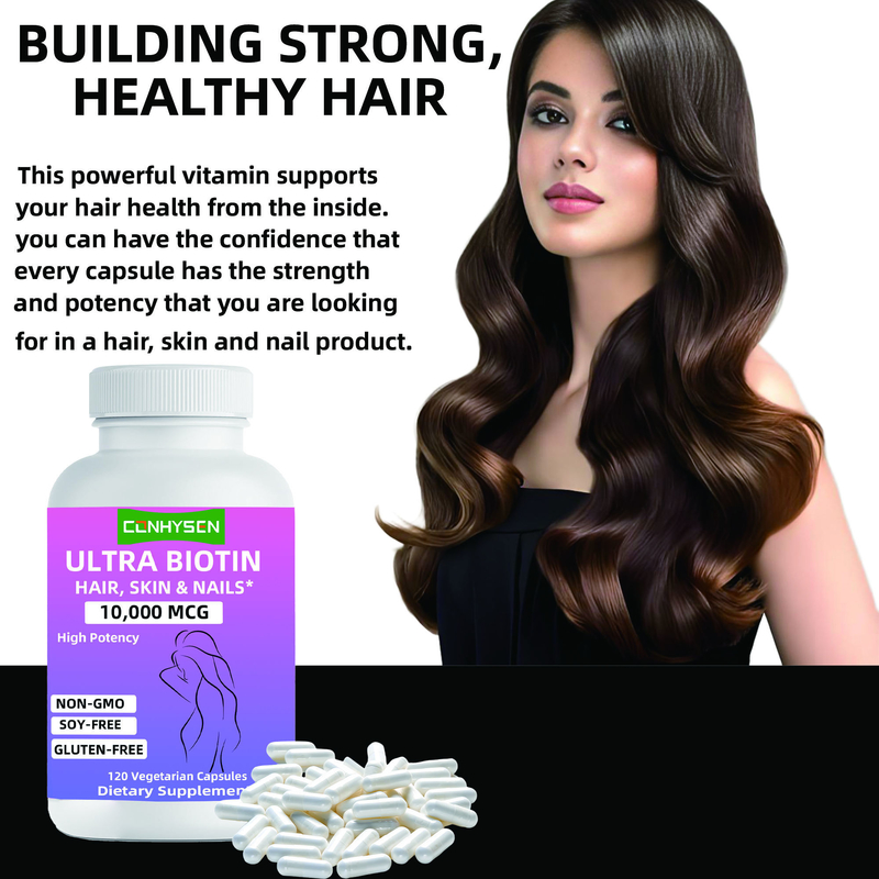 Custom Ultra Biotine Capsules met merknaam Non GMO Bevordert Haar Huid & Nagels Schoonheidssupplement