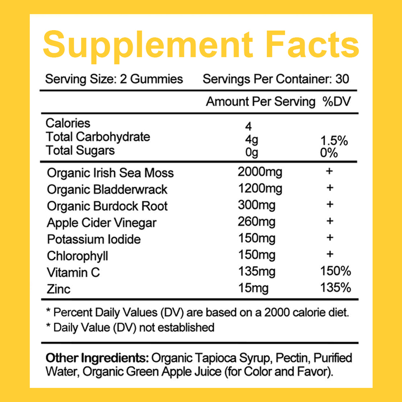 8-in-1 Sea Moss Gummies Immune en Schildklier Ondersteuning Fabriek Aanpassing
