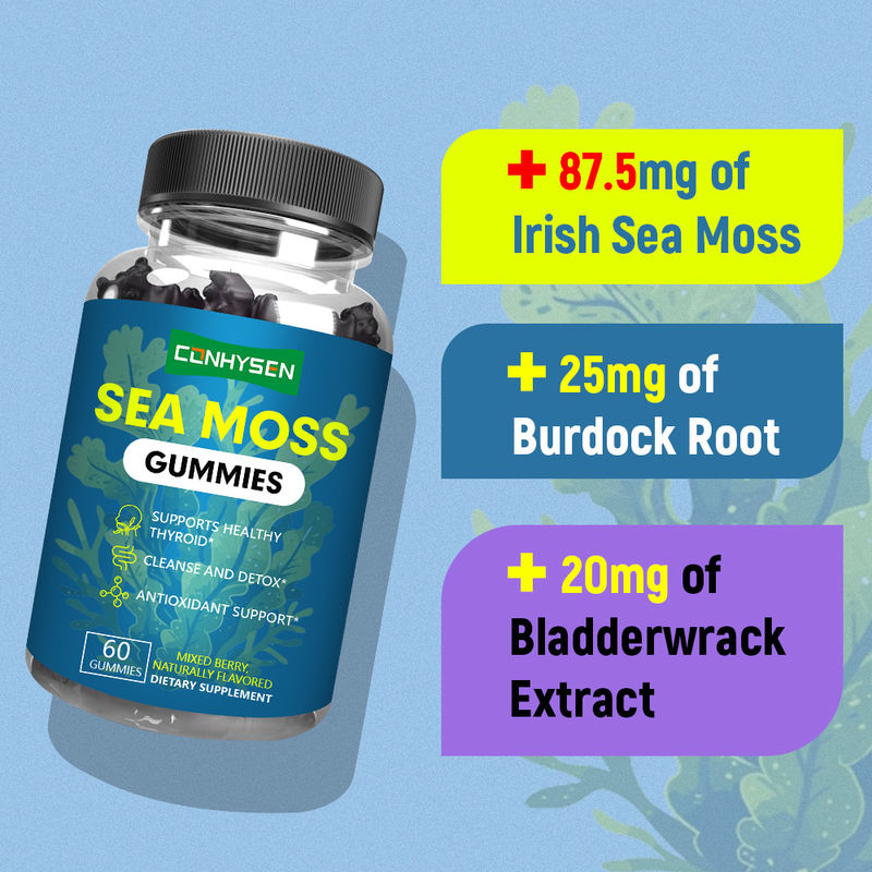 Organische Ierse Zeemos Extract Gummies Fabriekslevering voor Reiniging en Detox