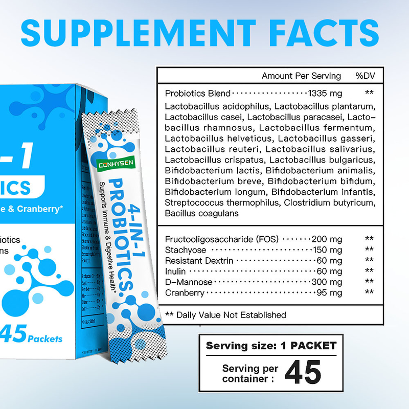 Fabriek 4-in-1 Probiotica Poeder D-Mannose Custom Branded Houd pH-balans