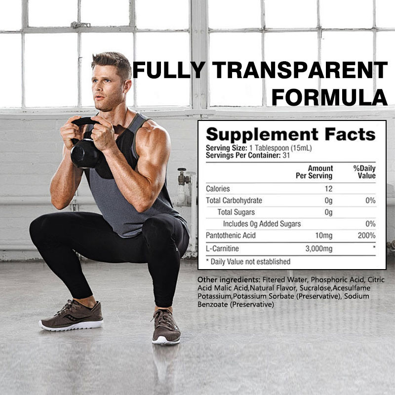 Groothandel Aanpassing L-carnitine vloeibare shots bevordert vetmetabolisme en energieproductie