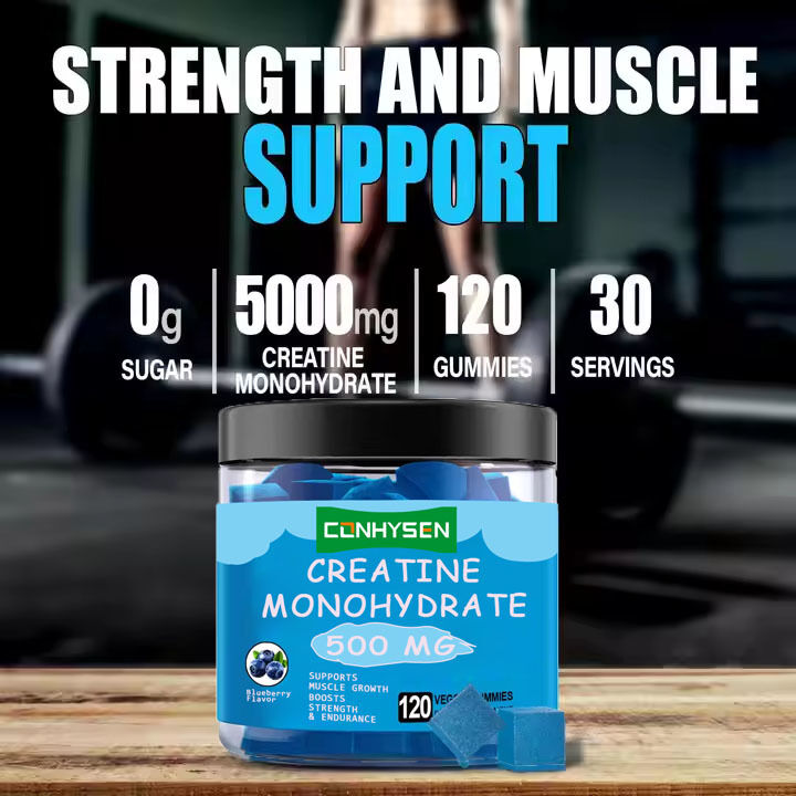 Privélabel Halal Creatine Monohydrate Gummies Sportvoedingssupplement voor volwassenen om kracht en spiermassa te verbeteren