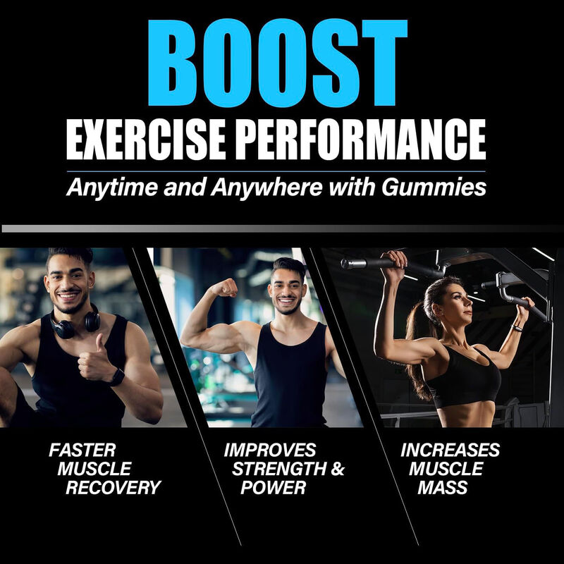 Gepersonaliseerde sport Voorafgaand aan de training Spiergroei Creatine Monohydraat Gummies Verhoogt spiermassa Creatine Gummy Supplement