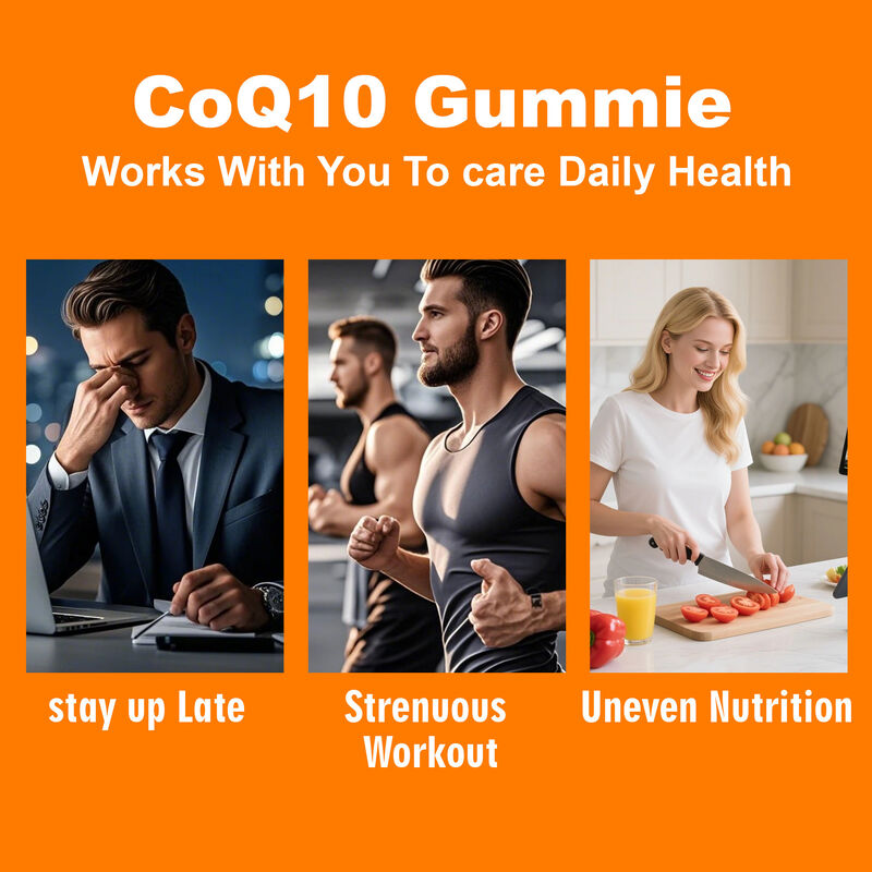 Vigo-COQ10-250mg Gevulde Gummies met Plus Omega-3 Vitamine B3 & Zink Co-enzym Q10 Supplementen voor Hartgezondheid en Celenergie