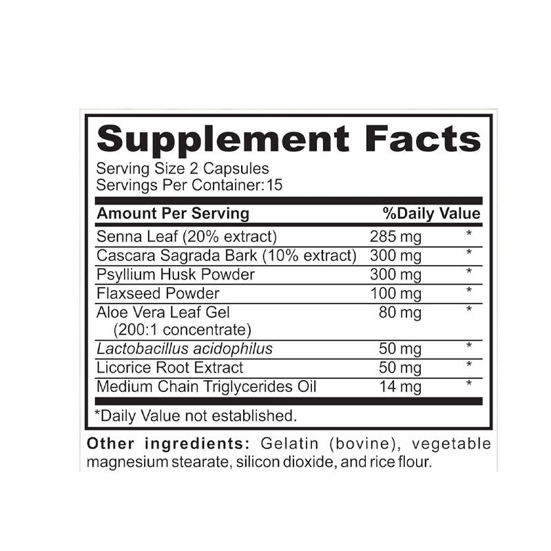 Private Label Gezondheidssupplement 15 Dagen Darmreiniging en Detox Capsules voor Spijsverteringsgezondheid & Darmgezondheid