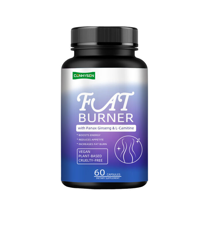 Topkwaliteit Vetverbrander Supplement voor Mannen Vrouwen Met Panax Ginseng, L-Carnitine Extract 60 Vegetarische Vet Vezels