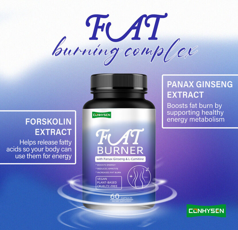 Topkwaliteit Vetverbrander Supplement voor Mannen Vrouwen Met Panax Ginseng, L-Carnitine Extract 60 Vegetarische Vet Vezels