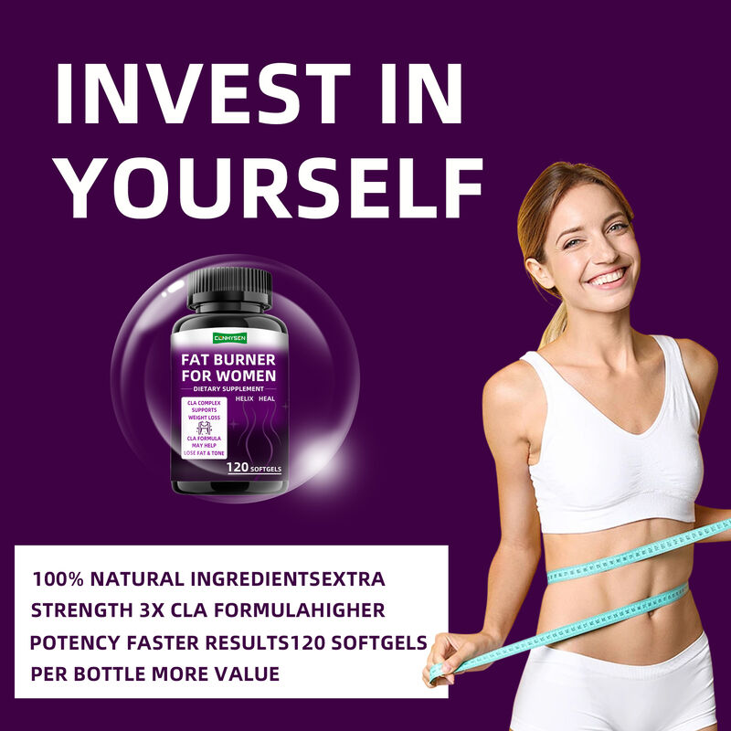 Private label vetverbrander capsules CLA complexe voedingssupplementen bevordert spieren voor vrouwen gewichtsverlies pillen voedingsvezels
