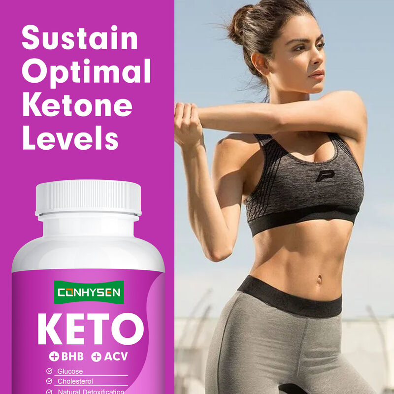 OEM ODM Keto Capsules Rijk aan BHB ACV Vitaminen Zink Chroom Ondersteunt Efficiënte Metabole Activiteit Gewichtsverlies Pillen