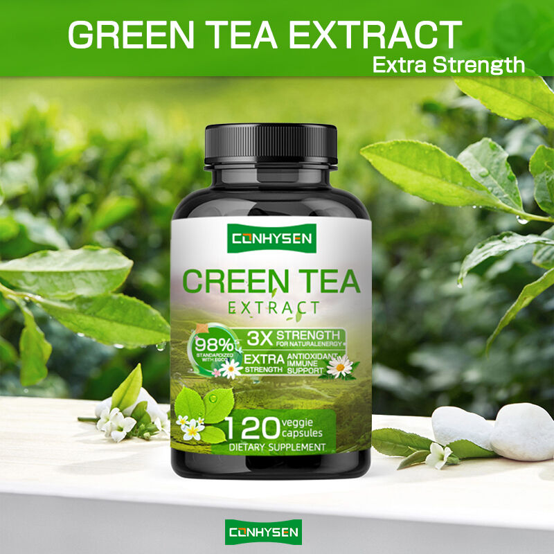 Privélabel Groene thee capsules Rijk aan EGCG Supplement Antioxidant Immuunondersteuning Gewichtsverlies Afslanking Vetverbrander