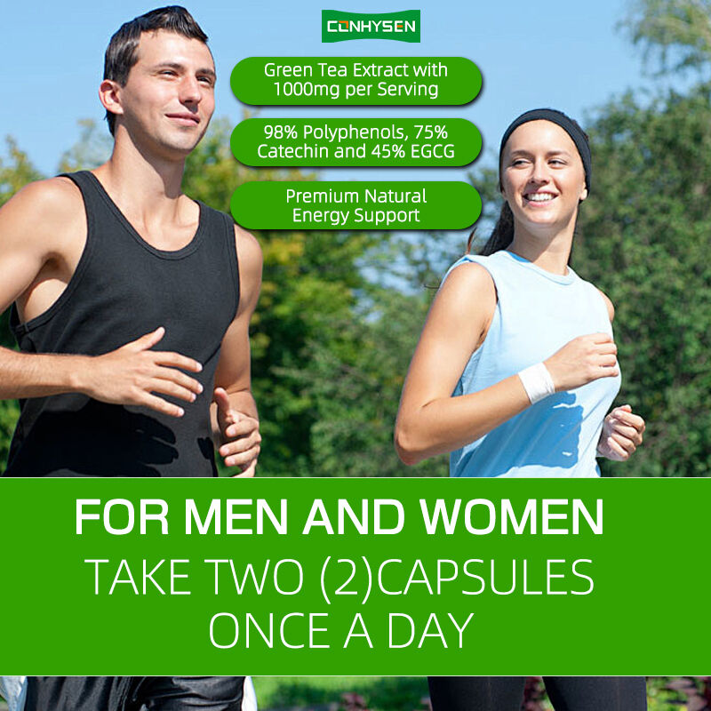 Privélabel Groene thee capsules Rijk aan EGCG Supplement Antioxidant Immuunondersteuning Gewichtsverlies Afslanking Vetverbrander